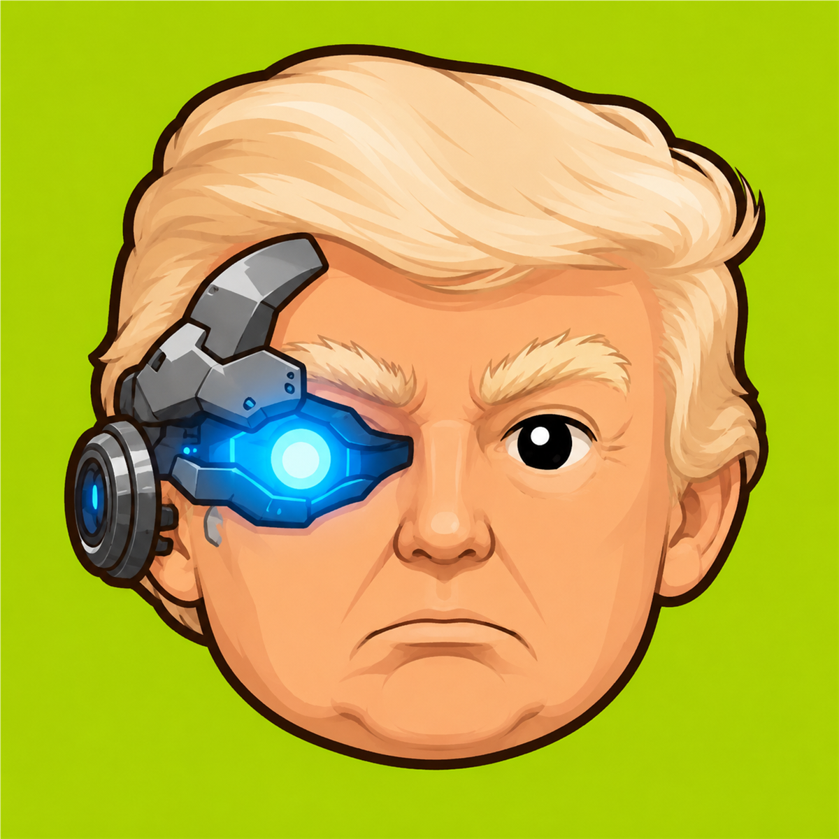 Artificial Trump cyborg character